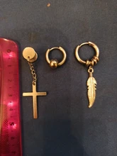 Pendientes de acero inoxidable para hombres y mujeres, aretes falsos, Punk, negros, sin perforación, estilo gótico, Hip Hop