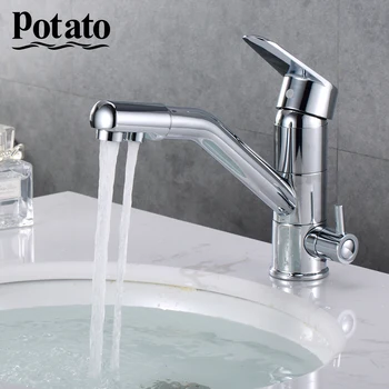 

Potato Filter Water Kitchen Swivel Drinking Faucet Dual Spout Purifier Kitchen Faucets Vessel Sink Mixer Tap hot and cold p4409