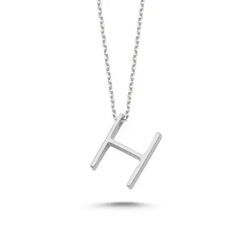 

Angemiel 925 Silver-H-Letter Ghost Pendant-Rhodium Plated
