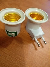 Eu-Plug-Adapter Socket Base-Lamp Power-On-Off-Control-Switch E27 with 1pcs