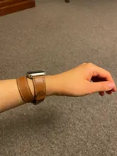 Correa de doble recorrido para Apple watch, correa de reloj de cuero genuino de 44mm/40mm 42mm/38mm, serie iWatch 5 4 3 se 6