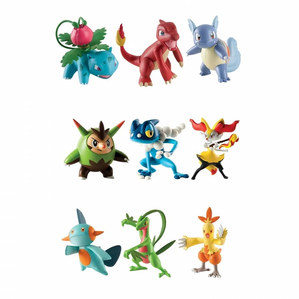 Pokemon TOMY Set of 3 Figures Quilladin Braixen Frogadier Toys NEU 