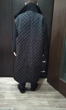 Fit Coat Spring Women Parkas Cotton-Padded Black Autumn Long Fashion EAM New Loose 19a-A319