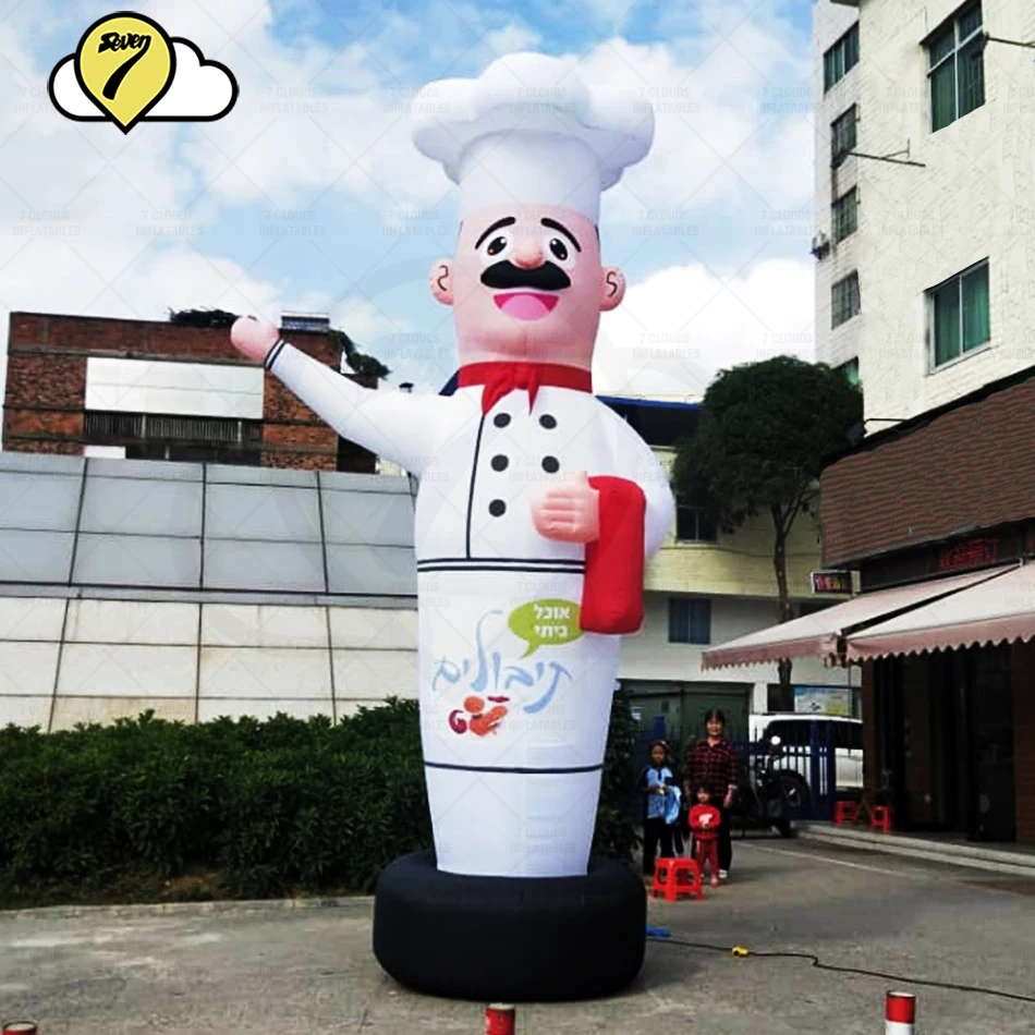 Inflatable Tube Guy Fast Food Restaurant Decoration Chef Balloon Outdoor  Advertising  Air Dancer Sky Tubeman Waving With Blower 5