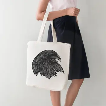 

Angemiel Bag Black Tone Eagle Head Tote Shopping Beach Bag