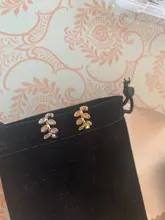 XIYANIKE-pendientes de plata de primera ley con forma de hoja para mujer, aretes pequeños, plata esterlina 925, Circonia cúbica, zirconia, circonita, zirconita, ajustable, hecho a mano