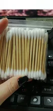 100 unids/bolsa de doble cabeza desechable de algodón de maquillaje hisopo de algodón suave brotes médicos palos de madera nariz y orejas Herramientas de limpieza Cotonete