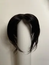 Halo Lady-Clip de belleza para mujer, cabello humano con explosión de flequillo, pieza central, pelo lacio brasileño no Remy para la pérdida de cabello