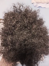 Alileader-moño de pelo rizado, extensiones de cabello sintético con pinza, coleta corta, coleta Afro esponjosa, moño para el cabello