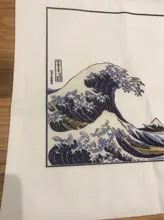 Bolso de lona de gran capacidad con impresión divertida de onda japonesa, bolso de hombro femenino de moda Harajuku con dibujos y letras Ulzzang con cremallera