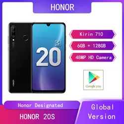 Huawei HONOR 20S 6 ГБ + 128 Гб мобильные телефоны 6,15 ''Kirin 710 Восьмиядерный Android 9 24MP фронтальная задняя HD камера 4G смартфон с двумя sim-картами