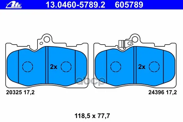 Колодки Тормозные Дисковые Передн, Lexus: Gs 250 12-, Gs 3.0/300/350/350 Awd/4.3 Vvti/430/450h/460 05-11 Ate арт. 13.0460-5789.2