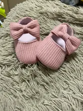 Zapatos de punto con lazo para bebé, calzado de algodón para recién nacido, primeros pasos, suela suave antideslizante, para primavera y otoño