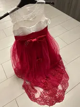 Niña en rojo de encaje bordado Navidad vestido de fiesta de cumpleaños boda Vestido Formal vestidos infantiles para niñas adolescentes ropa 6 14 años