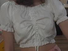 Top corto con hombros descubiertos para mujer, camisa blanca con volantes, camiseta Harajuku de manga abombada, Blusa de gasa, blusa con cordones 2021