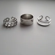 Conjunto de anillos circulares Punk para mujer, Hiphop/Rock, accesorios de dedo con índice de apertura, hebilla, anillo de cola de junta, joyería