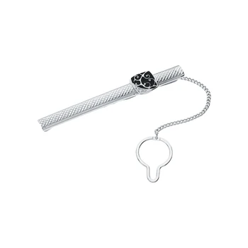 

Sunlight silver tie clip with cubic zirconia and enamel