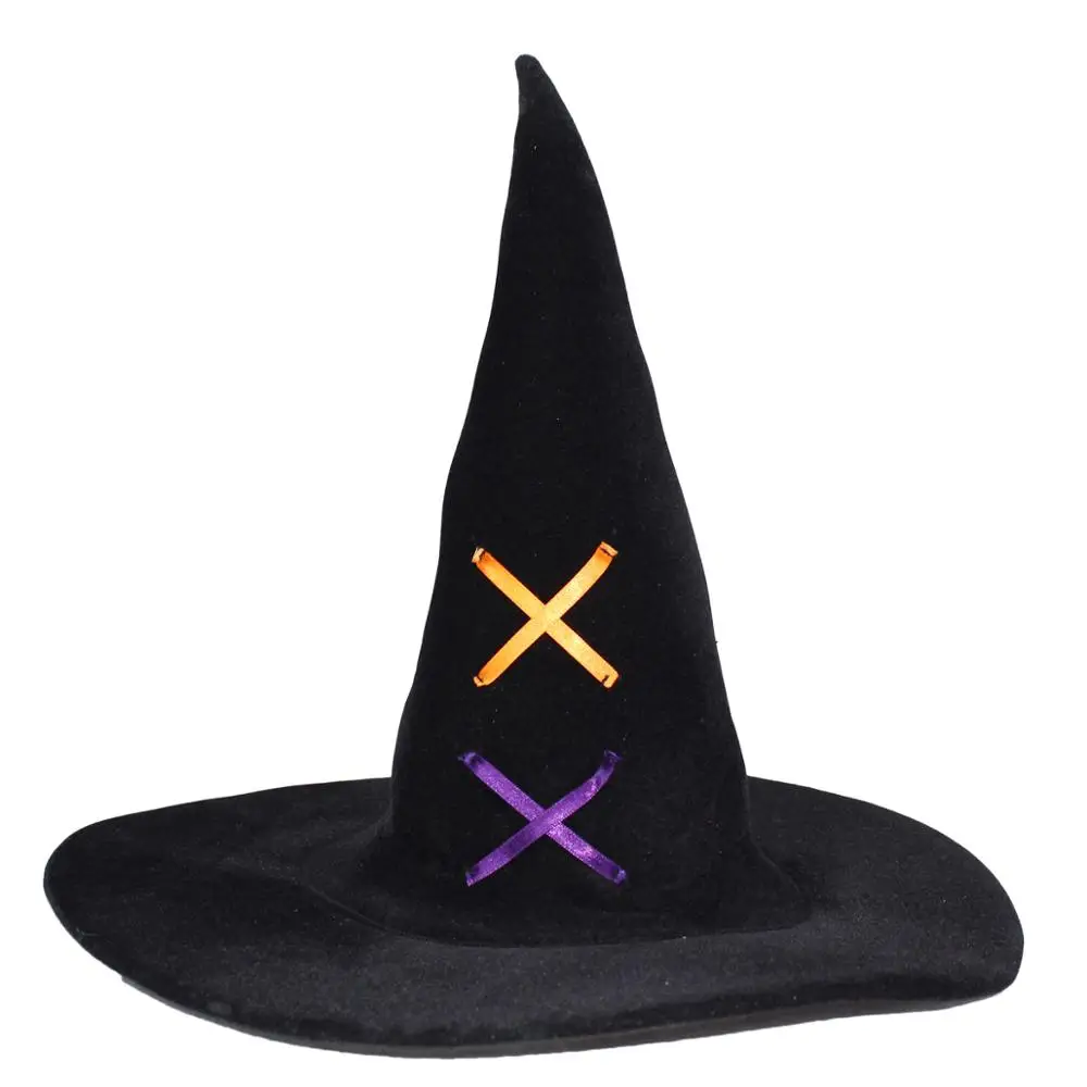 Black Witch Hat Хэллоуин Светодиодный светильник Детский костюм ведьмы роскошный - Цвет: Black Witch Hat