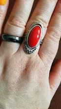 Kinel-anillo rojo de boda étnico para mujer, sortija tibetano Retro de plata, mosaico de cristal negro, joyería Vintage 2020