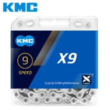 Kmc X9 Keten Mtb Road Fiets 9 Speed 9V 116Links Met Magic Kettingen Originele Boxed Kettingen Zilveren Goedkope gratis Verzending Nieuwe Dh