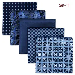 Ensemble de mouchoirs de poche pour hommes, 5 pièces, assortis, carrés, classiques, en soie, colorés, cadeau 