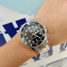 OLEVS-Reloj de pulsera de cuarzo para hombre, cronógrafo deportivo con correa de acero inoxidable, resistente al agua, masculino