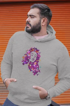 

Angemiel Purple Wear Hair Men Gray Men 'S Hooded Sweatshirt