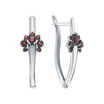 

Silver earrings with Garnet sunlight sample 925 test