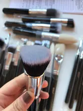 Conjunto de negras brochas maquillaje BEILI, brochas profesionales de pelo Natural de cabra, brochas para base de maquillaje en polvo, brochas para mezclar ojos y maquillaje