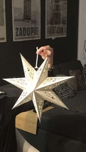 Rejilla con estrellas huecas para ventana de fiesta, para el hogar Luz Nocturna, dormitorio, decoración colgante de jardín, cubierta de luz plegable hueca, 45cm