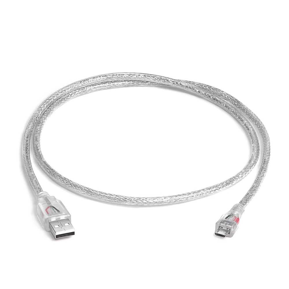 Greenconnect Кабель 2A 0.3m USB 2.0, AM/microB 5pin, прозрачный, 28/24 AWG, поддержка функции быстрой зарядки