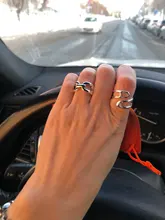 Foxanry-anillos de fiesta de Plata de Ley 925, cadena Simple hueca, Cruz, geométrica, diseño creativo hecho a mano, regalos de joyería para novia