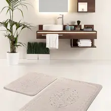 Коврики для ванной нескользящие Противоскользящие коврики Нескользящие противоскользящие Elitevizo хлопок 2'Li набор 60X100 см-50X60 см