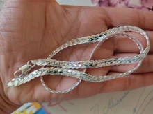 DOTEFFIL-collar de plata de ley 925 para mujer y hombre, cadena de 6mm con laterales completos de 18/20/24 pulgadas, joyería de compromiso de boda a la moda