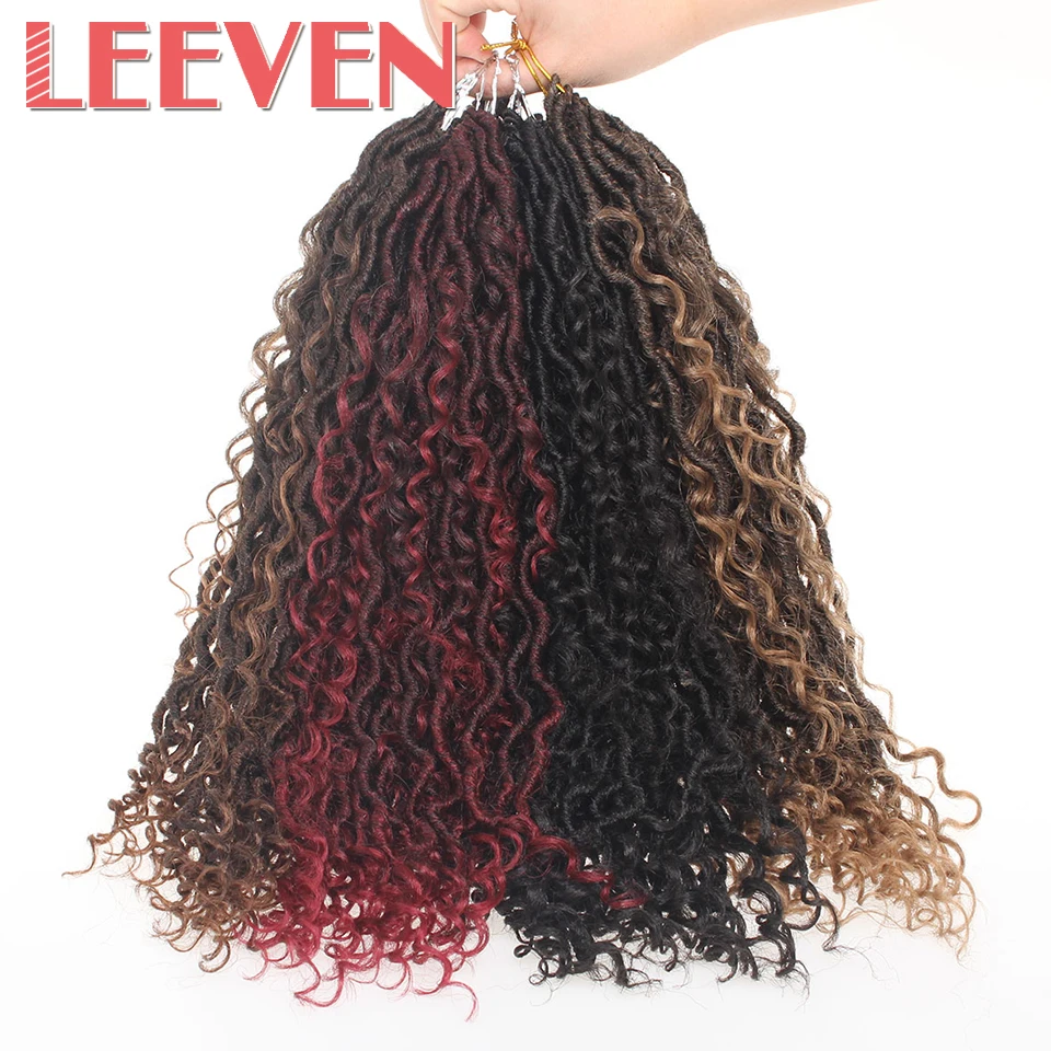 Leeven18inch синтетический богиня вьющиеся искусственные локоны в стиле Crochet косы