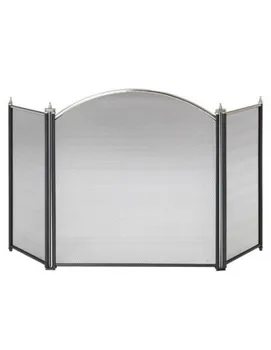 

Fireplace screen Brass/Black Color 107x61 (Alt) cm.