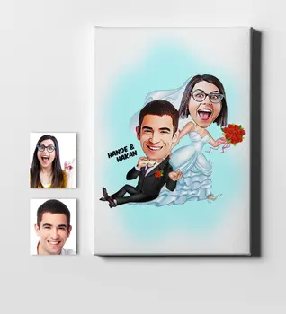 

Personalized Are Getting Married Cartoon Canvas Table (50x70 cm.) 2