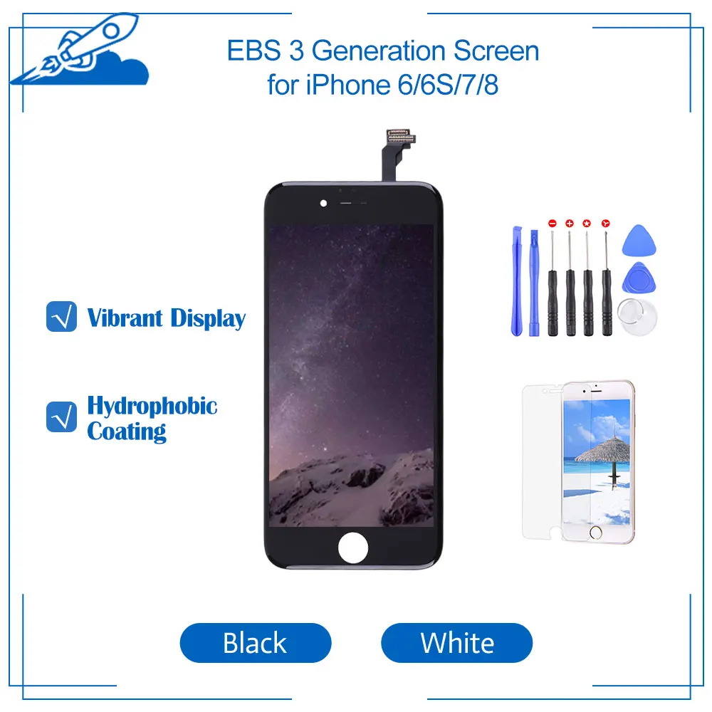 

EBS III For iPhone 6 6S 7 8 LCD With 3D Force Touch Screen Display Digitizer Assembly Replacement No Dead Pixel Black&White
