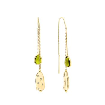 

Silver earrings with sitals and cubic zirconium sunlight sample 925