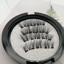 Pestañas postizas 3D magnéticas, 4 Uds., 5 imanes, hechas a mano, Naturel Mink Faux Cils magnétiques con pinzas