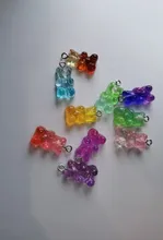 50 Uds cristal caramelos oso colgante encantos para collar pulsera pendientes joyería hallazgos para hacer bricolaje osos regalo de Navidad 11*22mm