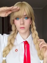 Blonde Wigs Bangs Wavy-Platinum Heat-Resistant-Fiber Henry Margu Cosplay Lolita Party
