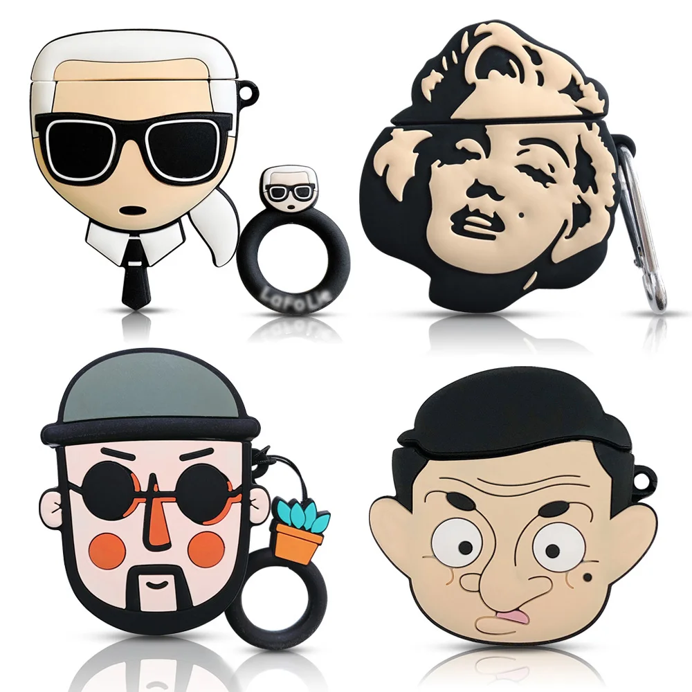 3d мультфильм модный защитный чехол для Airpods 1/2 милый роскошный Мэрилин Монро