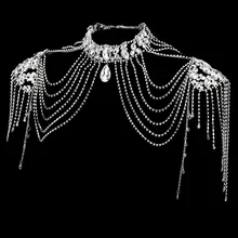 Luxury Crystal Tassel Shoulder Chain Bridal Wedding Accessories Jewelry