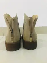 Shoes Ankle-Boots Beautoday Genuine-Leather Women Flat-Heel Autumn Fashion Lady Zip 03274
