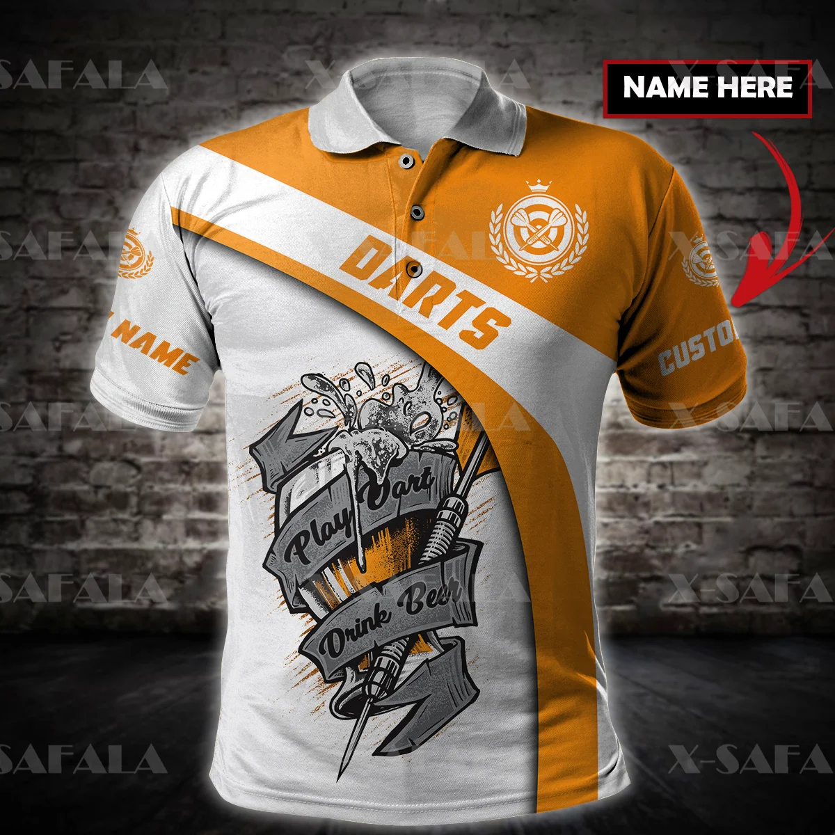 Camiseta con estampado 3D de dardos para hombre mujer, Polo con nombre personalizado, divertida ropa de calle sin mangas, estilo 2, Unisex| |