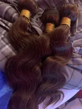 Mechones de pelo ondulado brasileño, cabello humano 100% tejido, Color Natural, n. ° 4, extensión de cabello marrón Remy, tejido de Color de 1/3/4 Uds.