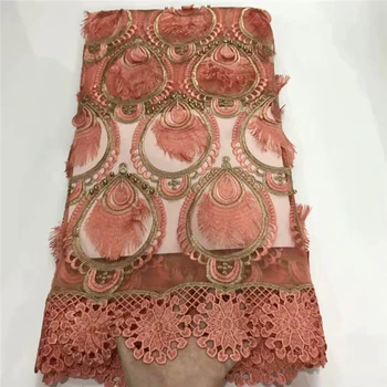 

Esewing NEW High Quality 2019 Tulle Beaded French Nigerian Lace Fabrics Pearls Embroidered Guipure African French Lace Fabric