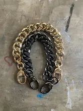 Cadena de aluminio de 20-40cm de oro plateado, correa para bolso, asas para bolso DIY, correa para bolso de repuesto, correas para bolso, accesorios para cadena