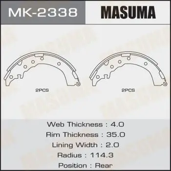 Колодки тормозные барабанные MASUMA MK-2338